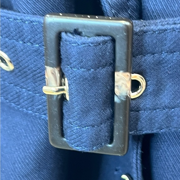 Ann Taylor Navy Double-Breasted Belted Trench Coat – Women’s Medium - Picture 11 of 15